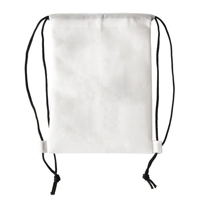 Plecak biały non-woven do kolorowania z logo + kredki