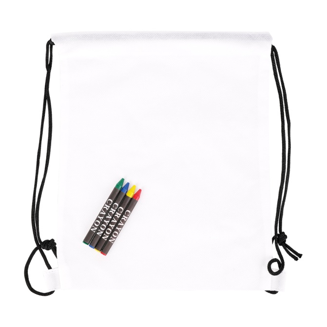 Plecak non woven z 4 kredkami Crayonme, biały