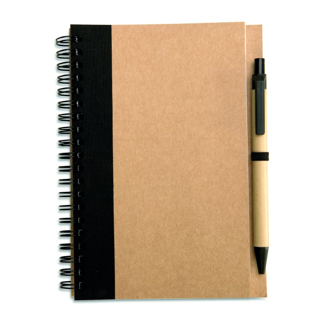 Recyklingowy notes B6 z kartonowym długopisem