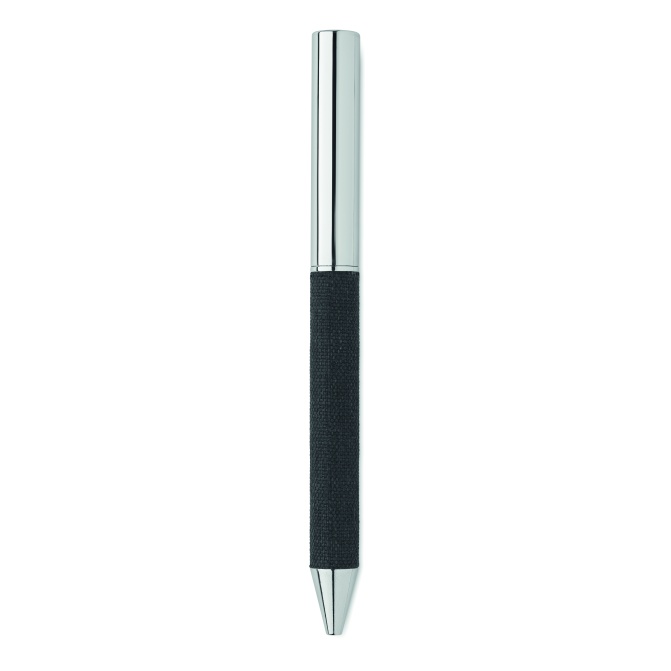 Scribi – metalowy długopis w czarnym etui RPET