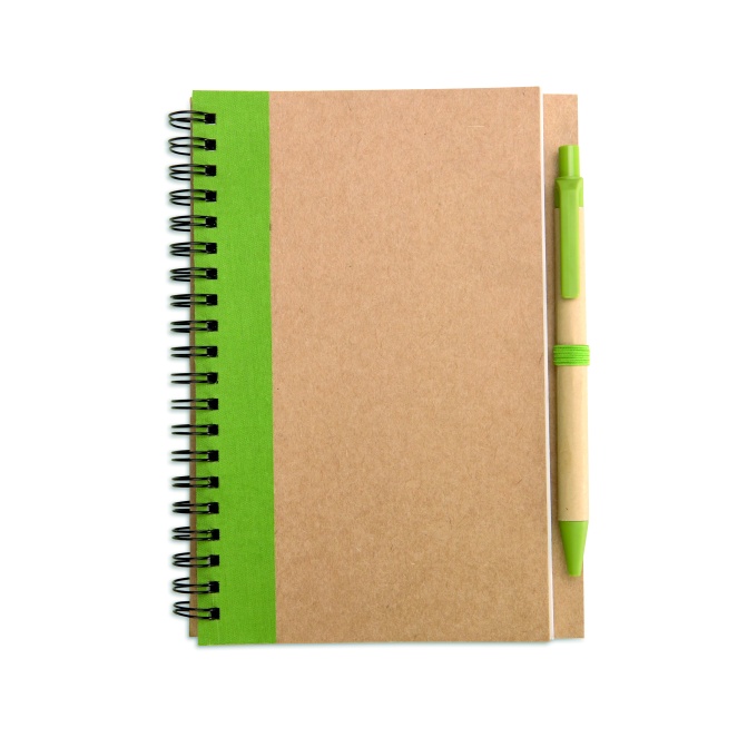 Sonora Plus: notes B6 FSC limonka + eco długopis