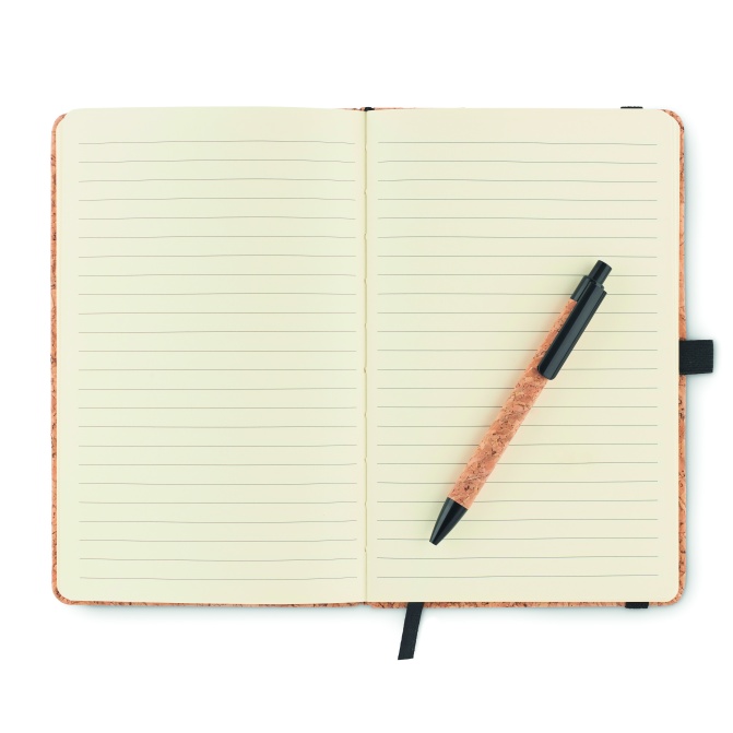 Suber set — notes korkowy A5 + długopis z logo