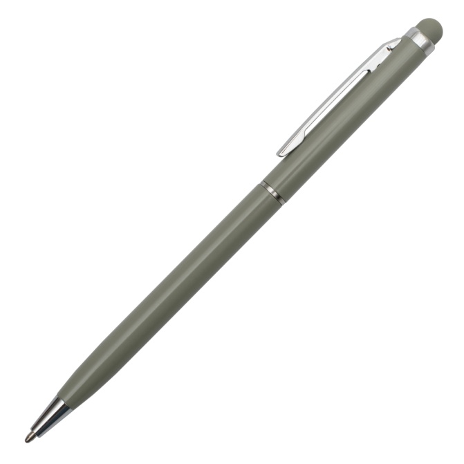 Szary długopis aluminiowy Touch Tip z Twoim logo