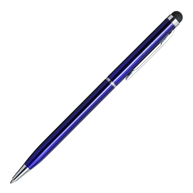 Touch pen aluminium niebieski z gumką do ekranu