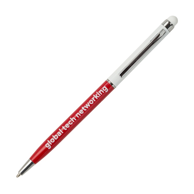 Touch Tipo czerwony długopis metalowy ze stylusem