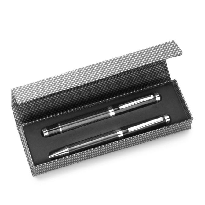 Zestaw piśmienniczy carbon w etui z magnesem