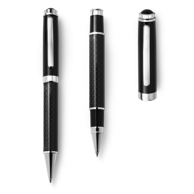 Zestaw piśmienniczy carbon w etui z magnesem
