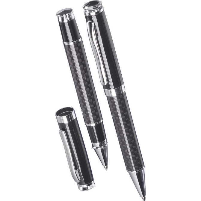 Zestaw piśmienniczy carbon w etui z magnesem