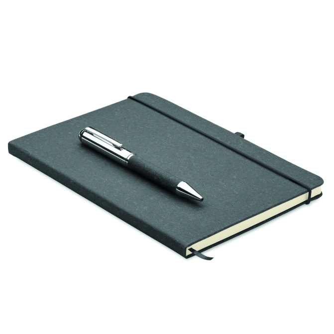 Eleganote A5 czarny: notes eko + metalowy długopis